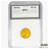 1914-D $2.50 Gold Quarter Eagle NGS MS65