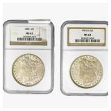 [2] 1885 & 1902-O Morgan Silver Dollar NGC MS63