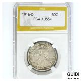 1916-D Walking Liberty Half Dollar PGA AU55+