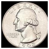 1943-D Washington Silver Quarter GEM BU