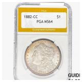 1882-CC Morgan Silver Dollar PGA MS64