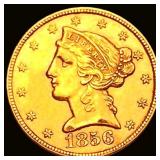 1856 $5 Gold Half Eagle