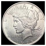 1922-D Silver Peace Dollar CHOICE AU