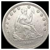 1861 Seated Liberty Quarter NEARLY UNCIRCULATED