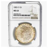 1883-O Morgan Silver Dollar NGC MS63