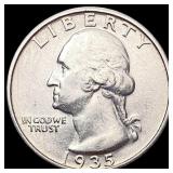 1935-S Washington Silver Quarter CHOICE BU