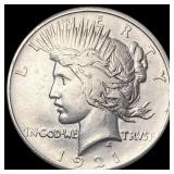 1921 Silver Peace Dollar GEM BU