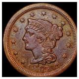 1849 Braided Hair Large Cent CLOSELY UNCIRCULATED