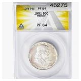 1951 Franklin Half Dollar ANACS PF64 PR