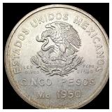 1950Mo Mexico Cinco Pesos UNCIRCULATED