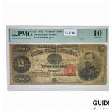 1891 $2 MCPHERSON TREASURY NOTE PMG VG-10