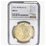 1921 Morgan Silver Dollar NGC MS61