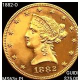 1882-O $10 Gold Eagle CHOICE BU+