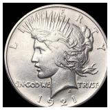 1921 Silver Peace Dollar GEM BU