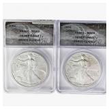 [2] 2002 & 2003 Silver Eagle ANACS MS69