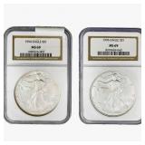 [2] 1994 & 1996 Silver Eagle NGC MS69