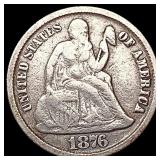 1876-CC Seated Liberty Dime NICELY CIRCULATED