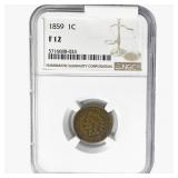 1859 Indian Head Cent NGC F12