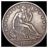 1858-O Seated Liberty Half Dollar LIGHTLY CIRCULAT