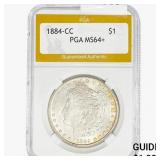 1884-CC Morgan Silver Dollar PGA MS64+