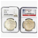 [2] 1883-O&1884-O Morgan Silver Dollar NGC MS/AU58