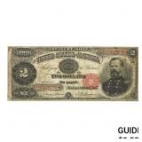 1891 $2 MCPHERSONï¿½ TREASURY NOTE VERY FINE