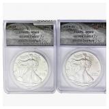 [2] 2013 & 2014-S Silver Eagle ANACS MS69