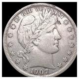 1907-S Barber Half Dollar CLOSELY UNCIRCULATED