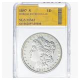 1897-S Morgan Silver Dollar SGS MS62