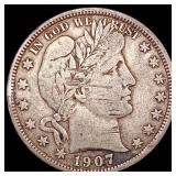 1907-D Barber Half Dollar LIGHTLY CIRCULATED