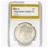 1884-O Morgan Silver Dollar PGA MS64 CAMEO PL