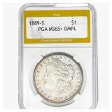 1889-S Morgan Silver Dollar PGA MS65+ DMPL