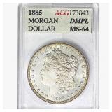 1885 Morgan Silver Dollar ACG MS64 DMPL