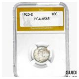 1920-D Mercury Silver Dime PGA MS65