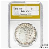 1878 7TF Morgan Silver Dollar PGA MS63