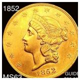 1852 $20 Gold Double Eagle CHOICE BU