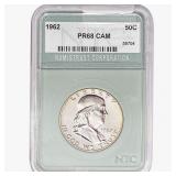 1962 Franklin Half Dollar NTC PR68 CAM