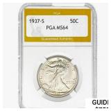 1937-S Walking Liberty Half Dollar PGA MS64