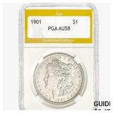 1901 Morgan Silver Dollar PGA AU58