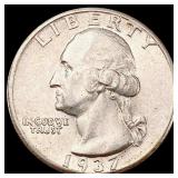 1937-D Washington Silver Quarter CHOICE BU