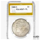 1880-S Morgan Silver Dollar PGA MS67+ PL