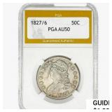 1827/ 6 Capped Bust Half Dollar PGA AU50