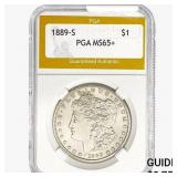 1889-S Morgan Silver Dollar PGA MS65+