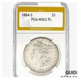 1884-S Morgan Silver Dollar PGA MS63 PL