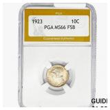 1923 Mercury Silver Dime PGA MS66 FSB