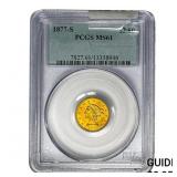 1877-S $2.50 Gold Quarter Eagle PCGS MS61