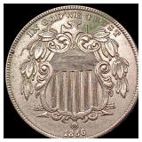 1866 Rays Shield Nickel CLOSELY UNCIRCULATED