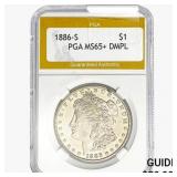 1886-S Morgan Silver Dollar PGA MS65+ DMPL