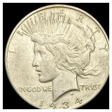 1934-S Silver Peace Dollar NEARLY UNCIRCULATED