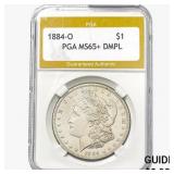 1884-O Morgan Silver Dollar PGA MS65+ DMPL